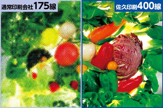 印刷技術の比較写真