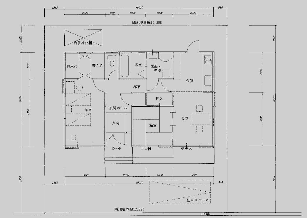 頭脳RAPIDで作成した建築図面の画面